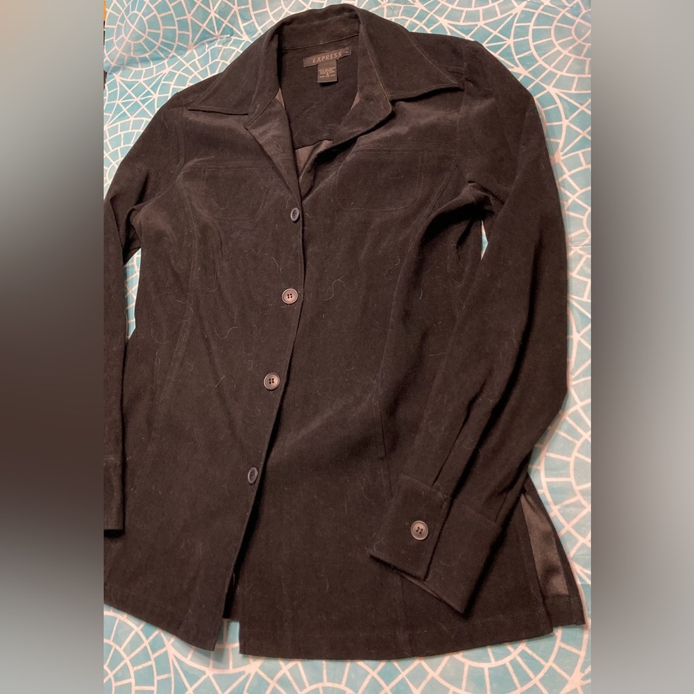 Express Black Button Down Black Jacket. - image 1